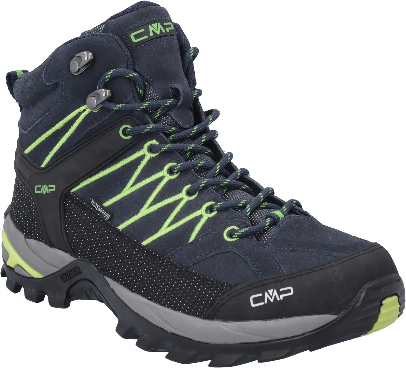 Кроссовки CMP "RIGEL MID TREKKING SHOES WP", водонепроницаемые, цвет B.Blue-Gecko