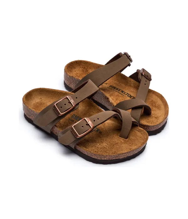 Детские кожаные тапочки Mayari Regular fit Birkenstock, коричневый — фото 4