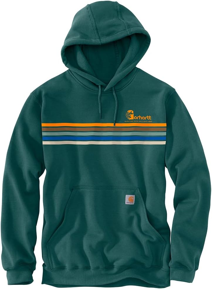 

Carhartt мужская 106499 свободного кроя средней плотности полосатый графический свитшот, Hunt Club