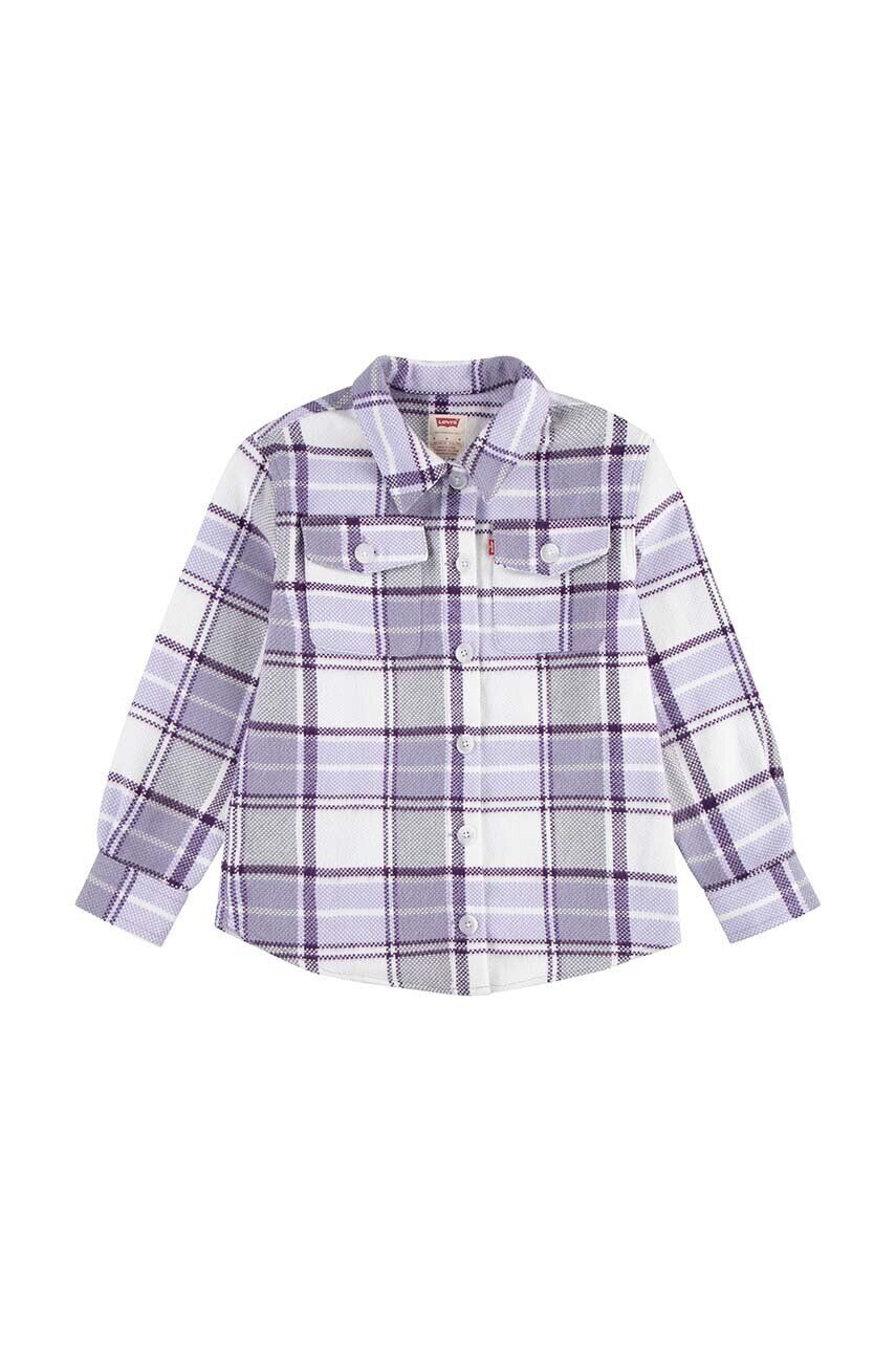 

Детская куртка Levi's OVERSIZED PPLID SHACKET, фиолетовый