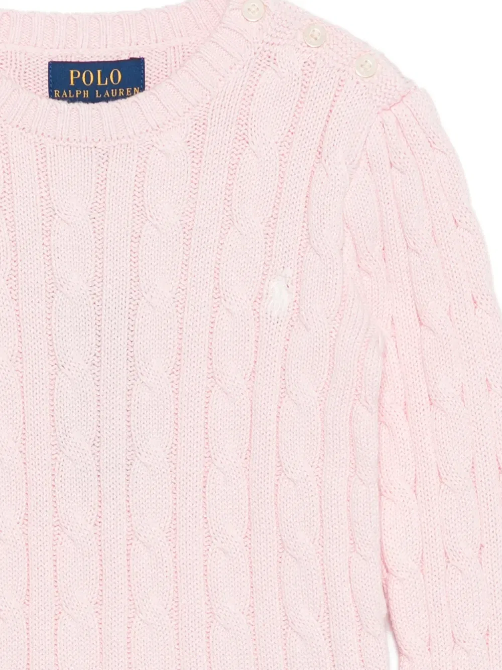 Свитер фактурной вязки Polo Ralph Lauren Kids, розовый — фото 3