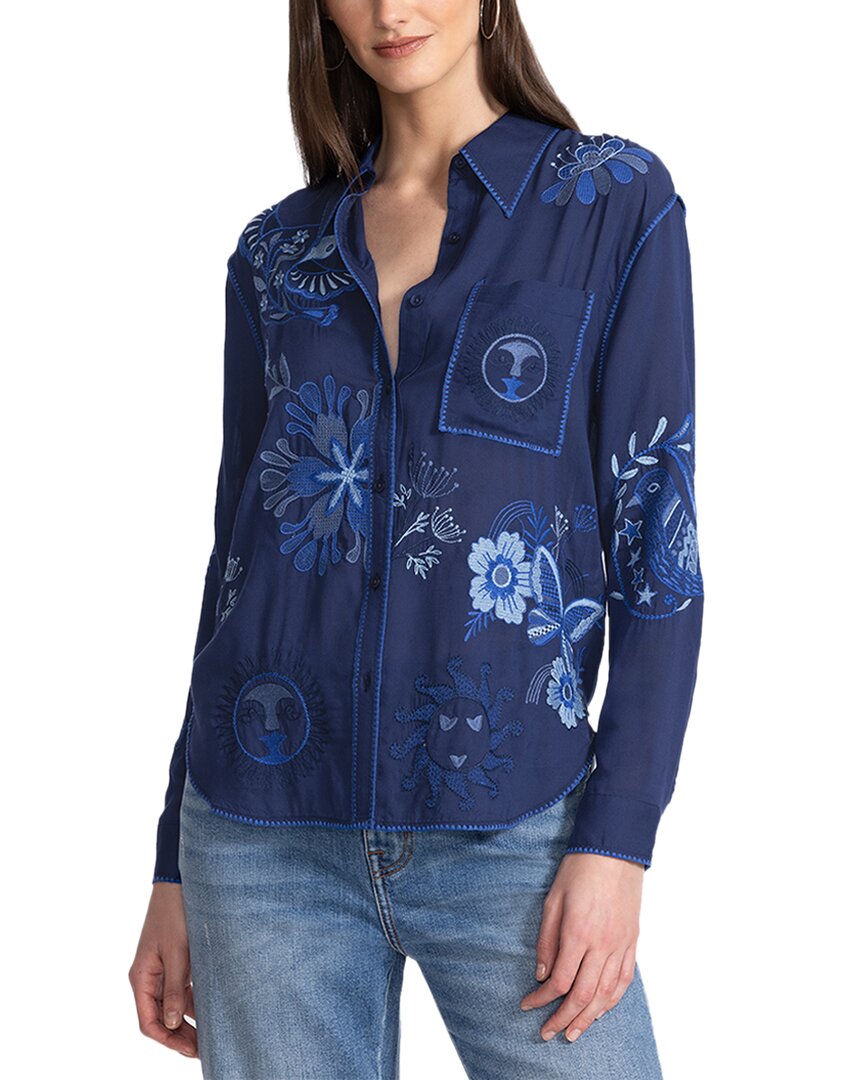 

Джонни Вас Расслабленная рубашка с карманом Johnny Was, синий