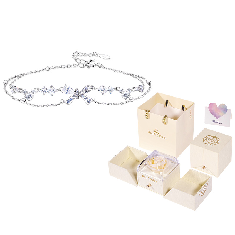 

Браслет «Принцесса» для женщин Disney, heartbeat bowknot bracelet[love confession rose box]