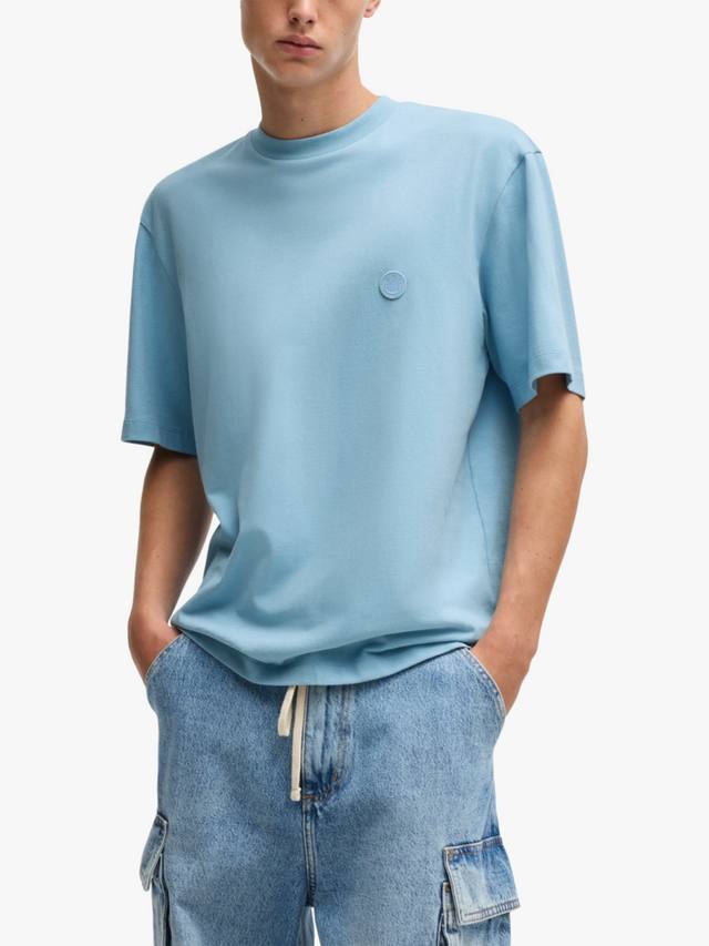 

Хлопчатобумажная футболка boss niley HUGO BOSS, цвет Light Pastel Blue
