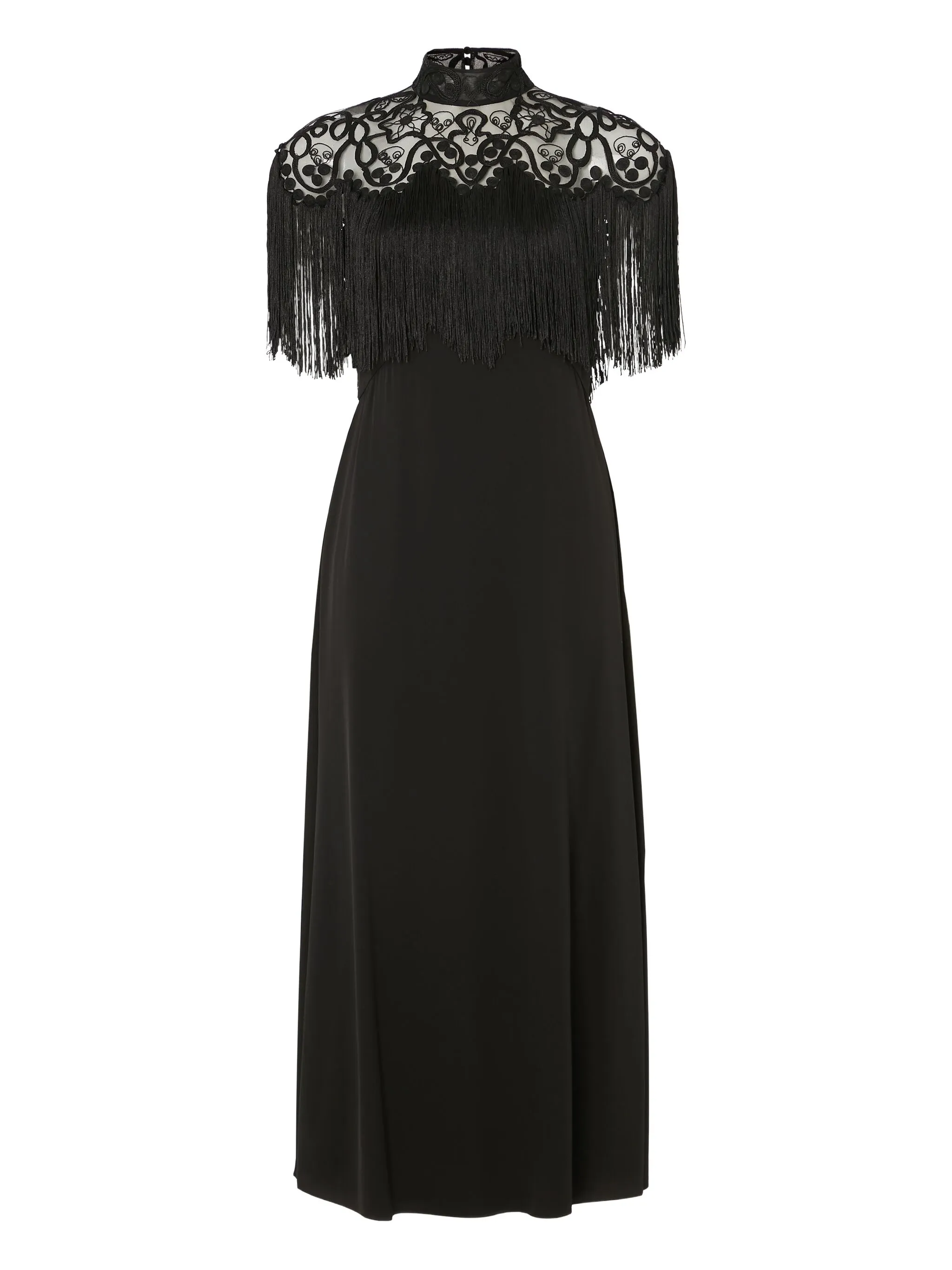 

Платье миди Cordelle Tassel с короткими рукавами Temperley London, черный