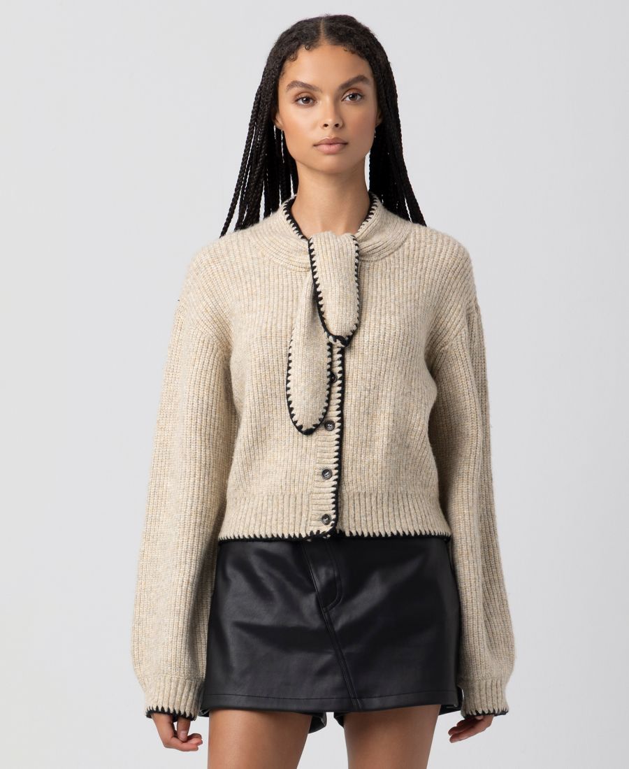 

Женский кардиган с декоративной строчкой BLANK NYC, Beige khaki