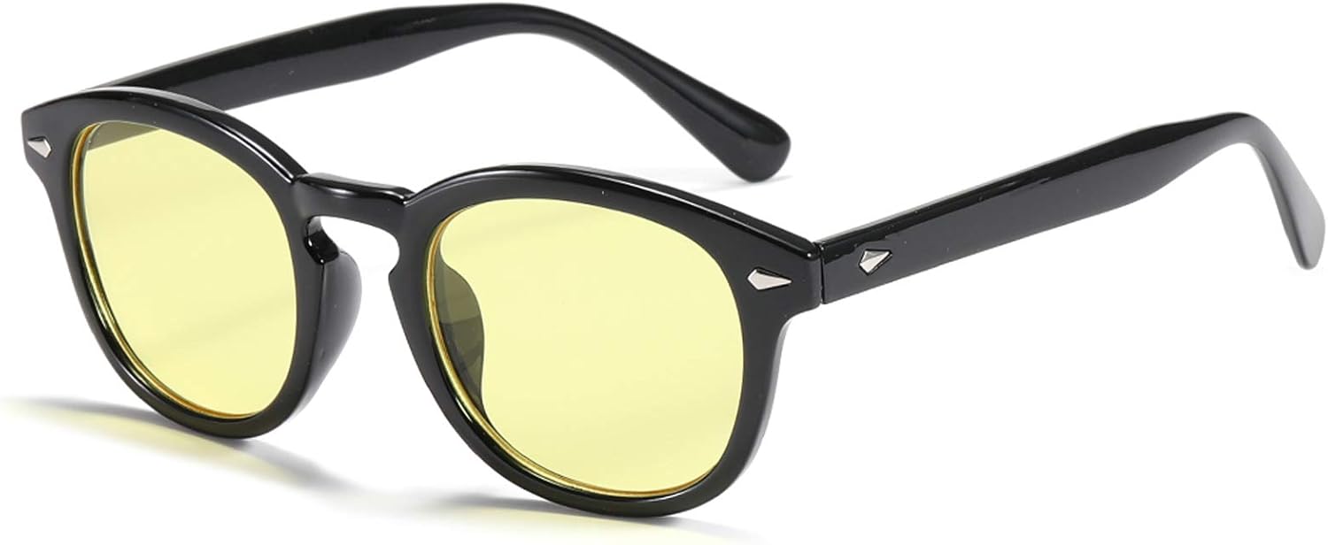 

Ретро круглые и овальные солнцезащитные очки для мужчин и женщин, модные винтажные круглые очки с тонированными линзами, прозрачные, с защитой от УФ-излучения UV400 LIXX, ['Yellow Lens']