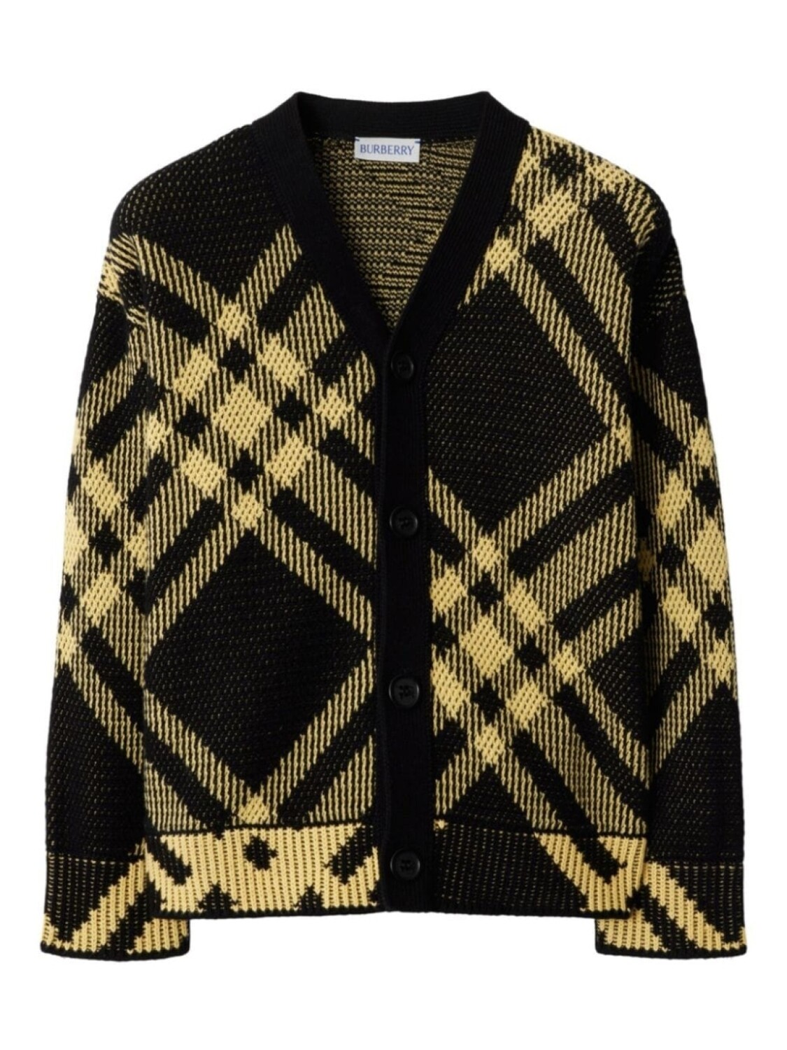 

Burberry Kids кардиган из хлопка в клетку, черный