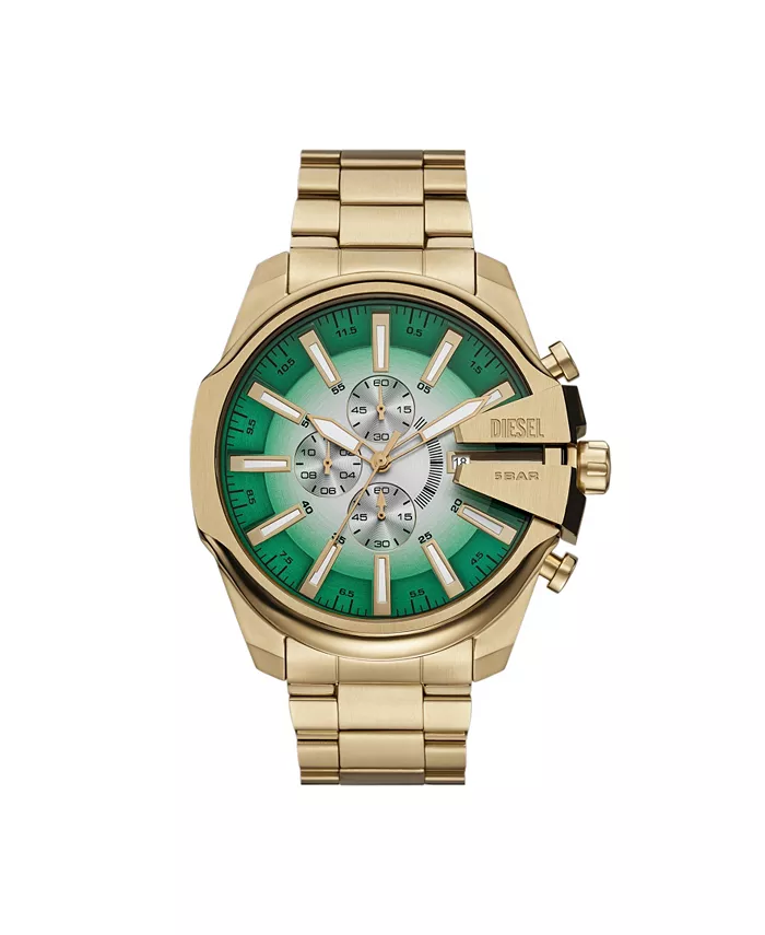 

Мужские часы Mega Chief Slim Quartz Chronograph, золотистый корпус из нержавеющей стали, 48 мм Diesel