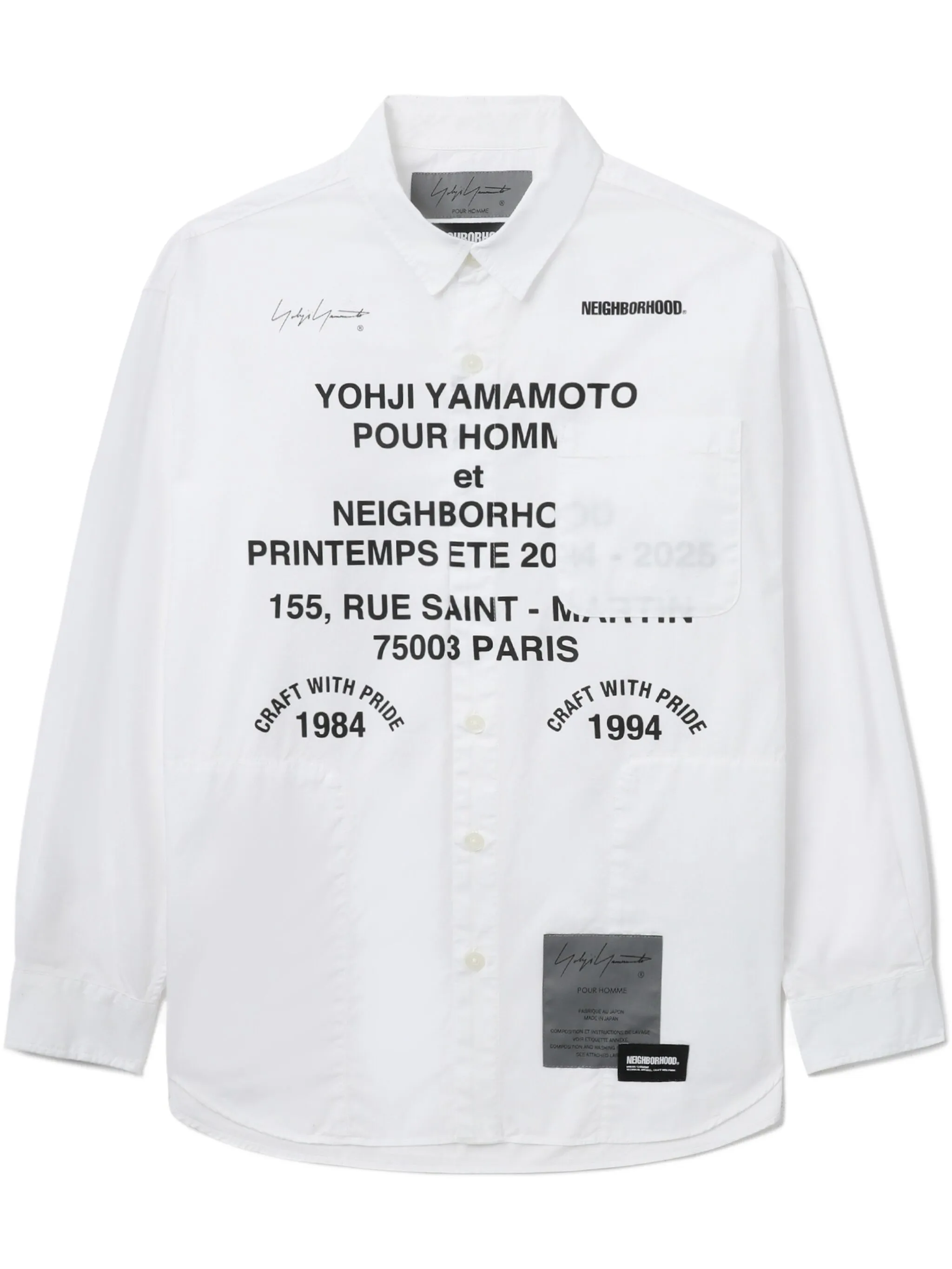 

Рубашка с принтом из коллаборации с Neighborhood Yohji Yamamoto, белый