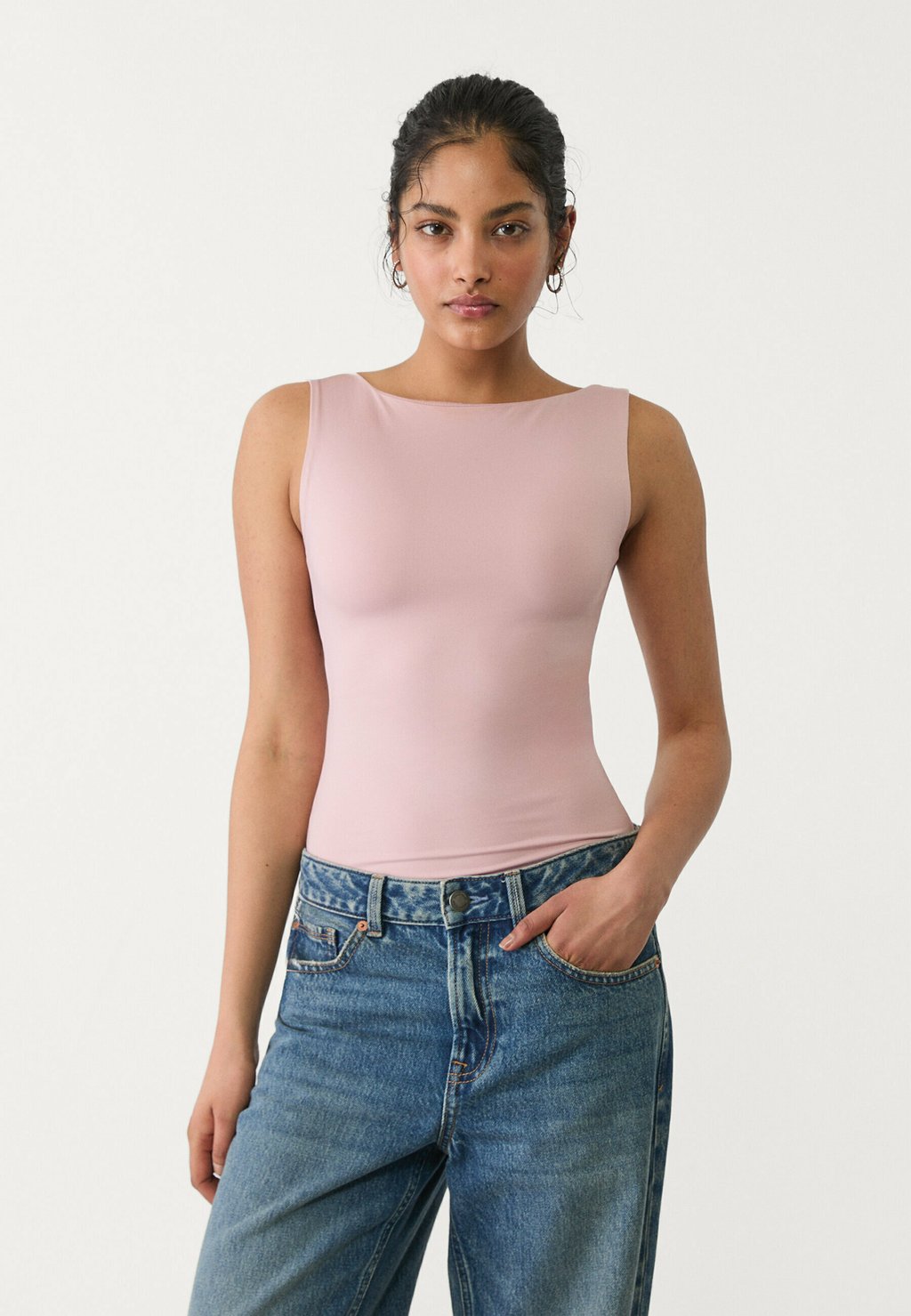 

Топ BOAT NECK Stradivarius, розовый