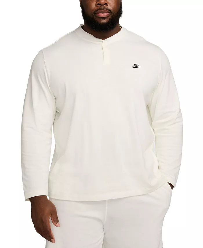 

Клубная мужская рубашка-поло с длинным рукавом свободного кроя Henley Nike, зеленый