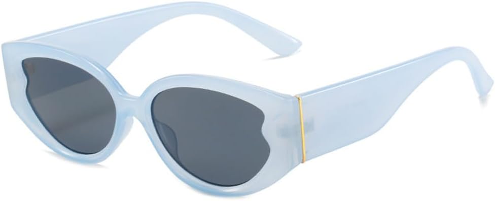 

Солнцезащитные очки «кошачий глаз» для женщин, ретро-очки с овальным градиентом, солнцезащитные очки для мужчин с защитой от УФ-излучения UV400 HDUBFY, Jelly Blue Grey