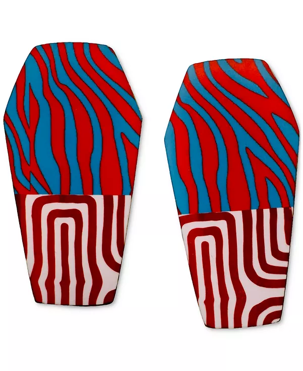 

Серьги-Гвоздики с геометрическими камнями Swanky Designs, red