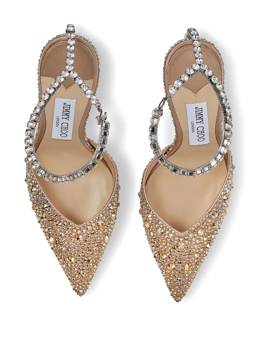 Туфли Saeda 100 с кристаллами JIMMY CHOO, золотой — фото 4