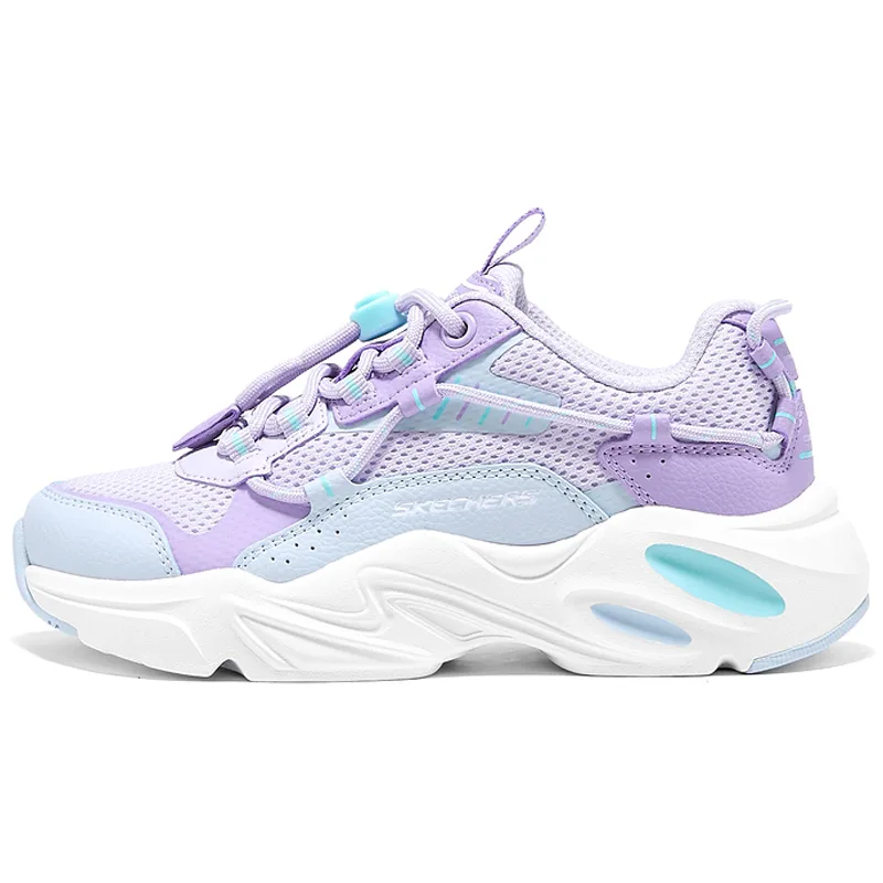 Skechers Kids Детские кроссовки SKECHERS GIRLS низкие, дышащие, устойчивые к истиранию, цвет purple blue white — фото 3