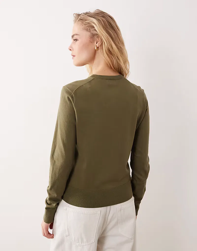 Кардиган Polo Ralph Lauren с логотипом и логотипом из тонкого хлопка пима, зеленый — фото 4