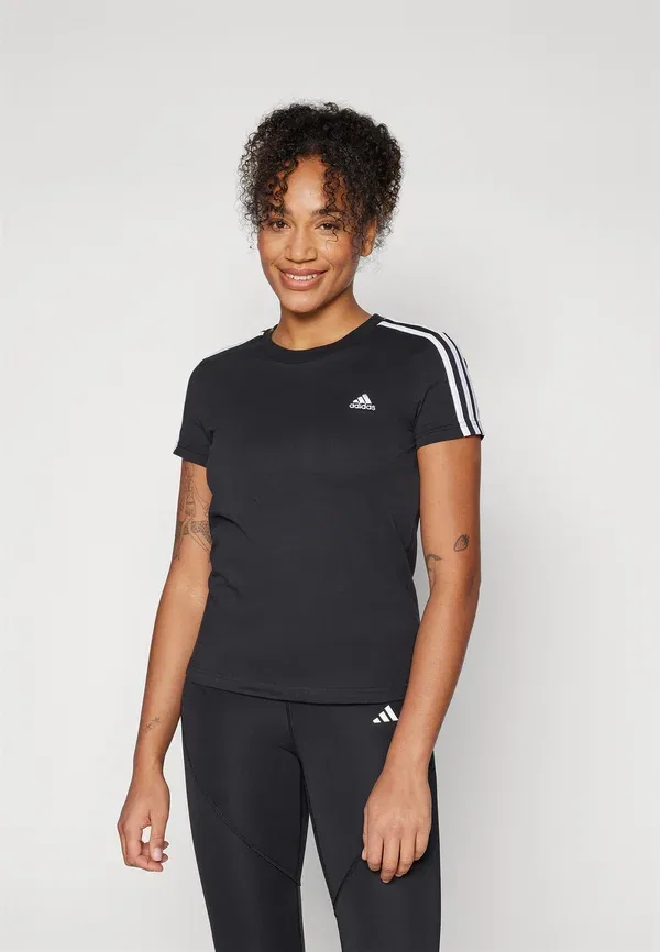 Футболка Adidas Sportswear Essentials stripes print t-shirt, черный/белый