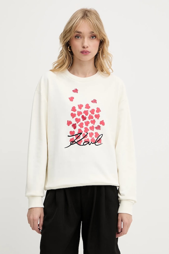 

Хлопковая толстовка Karl Lagerfeld, бежевый