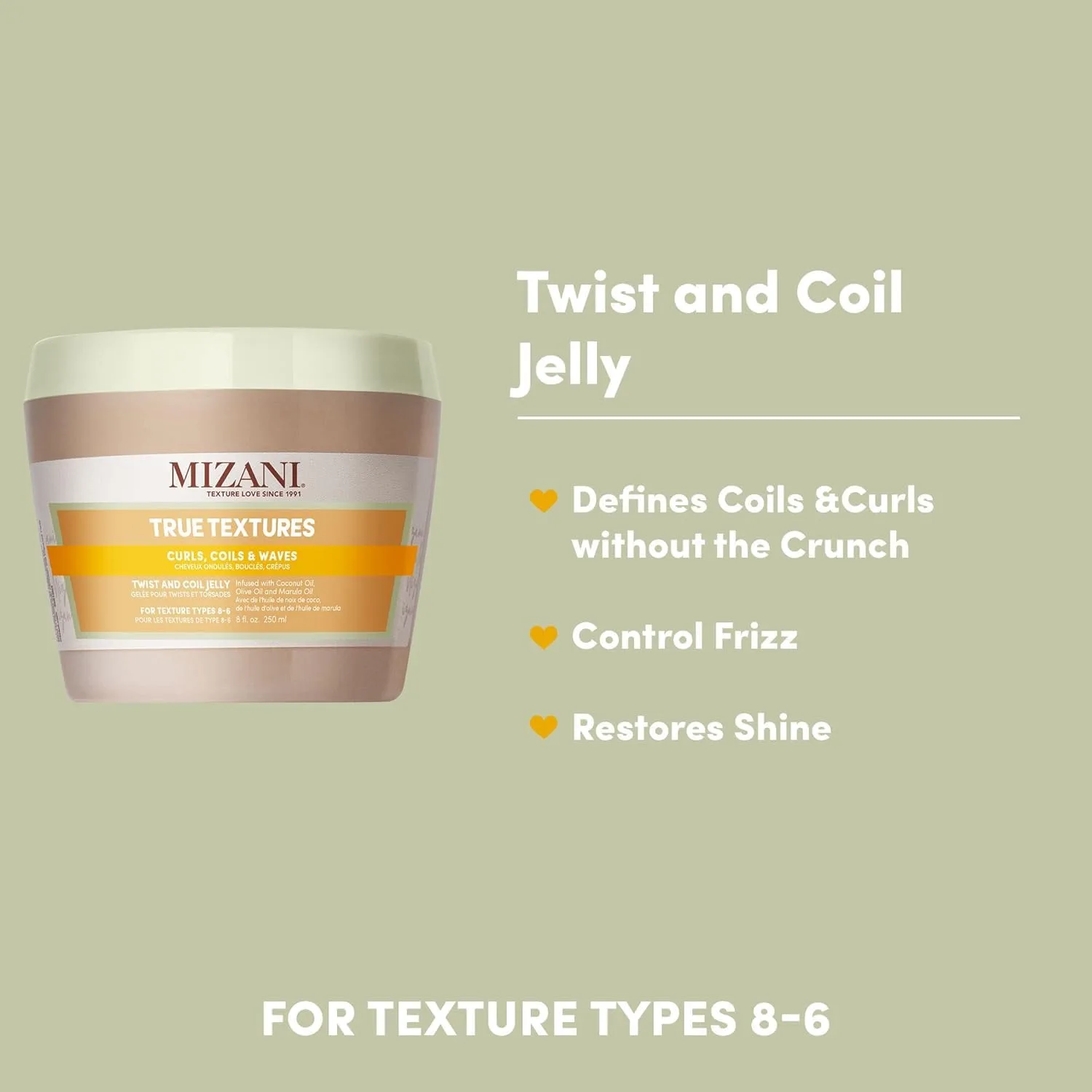 Mizani True Textures Twist and Coil - гель без парабенов и силиконов, придающий волосам приятную на ощупь текстуру благодаря кокосовому маслу, для кудрявых волос. — фото 2