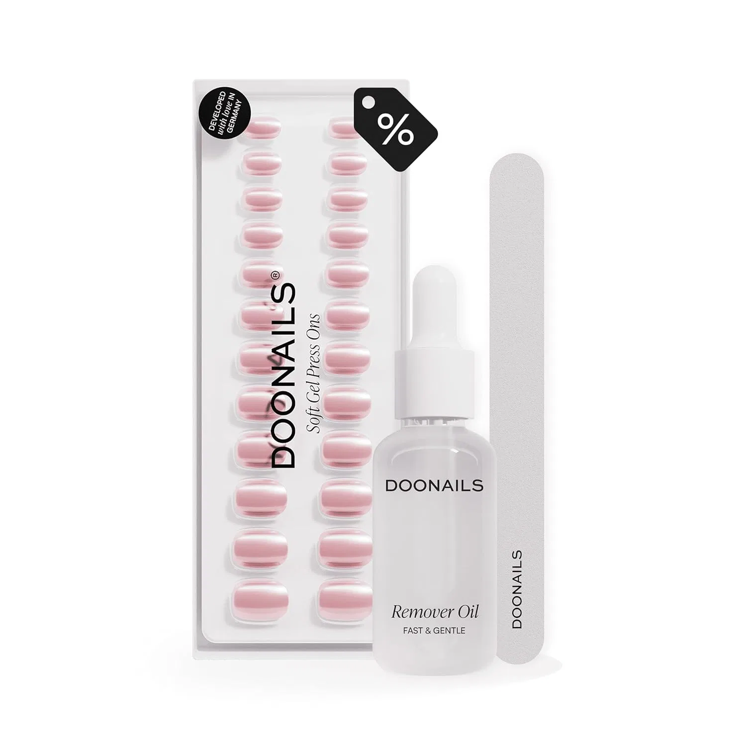 Стартовый набор накладных ногтей Doonails Press Ons Doonails, Extra Short Square Jetset