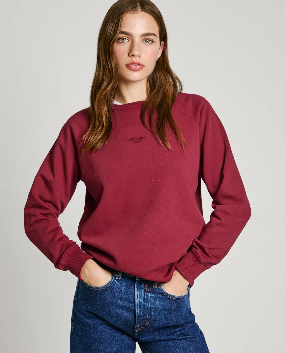 

Женская толстовка с круглым вырезом и рукавами реглан Pepe Jeans, красный