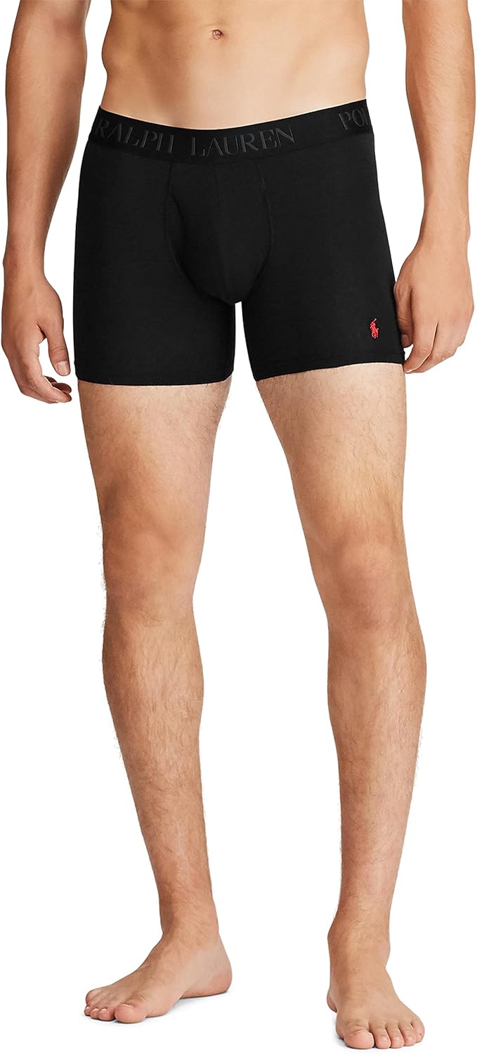 Polo Ralph Lauren Нижнее белье Мужские 4D Flex Хлопковые Модальные Боксеры 3 шт, Royal/Red/Black - 3 Pack — фото 2