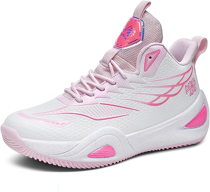 

Унисекс высокие стильные кроссовки с нескользящей подошвой для улицы, спортзала и бега, легкие профессиональные баскетбольные туфли Mehlvdoy, розовый