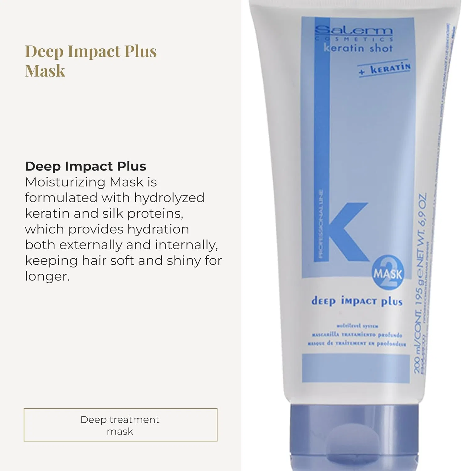 Маска для волос «Keratin Shot Deep Impact Plus» 6.9 унций от Salerm Salerm — фото 2