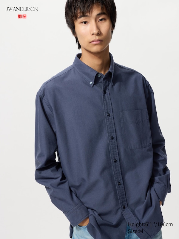 

Оверсайз оксфордская рубашка Uniqlo, 68 blue