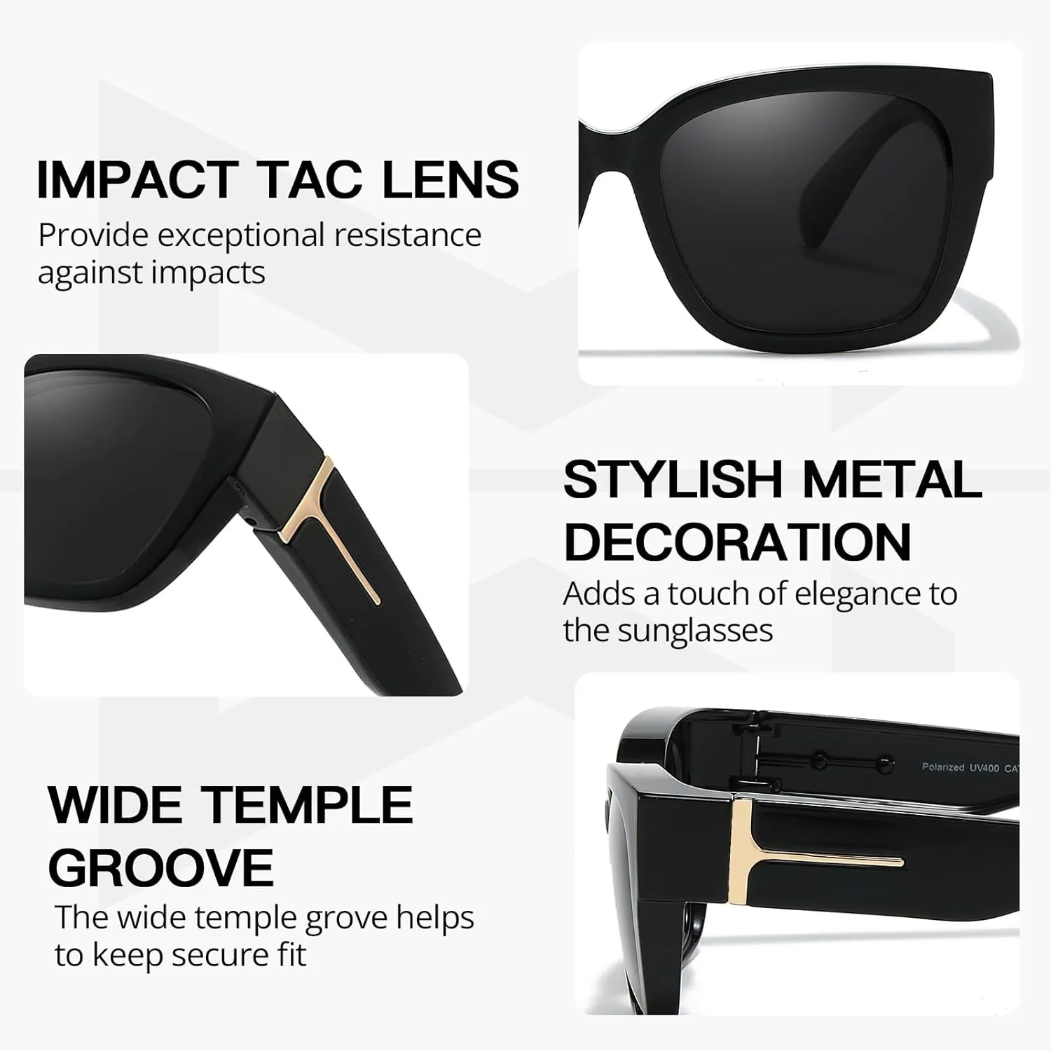 

Солнцезащитные очки Myiaur Fit Over Glasses для женщин, модные большие поляризованные очки с защитой от УФ-излучения UV400 (2 шт.), A05(2 Pack) Black+greytortoise