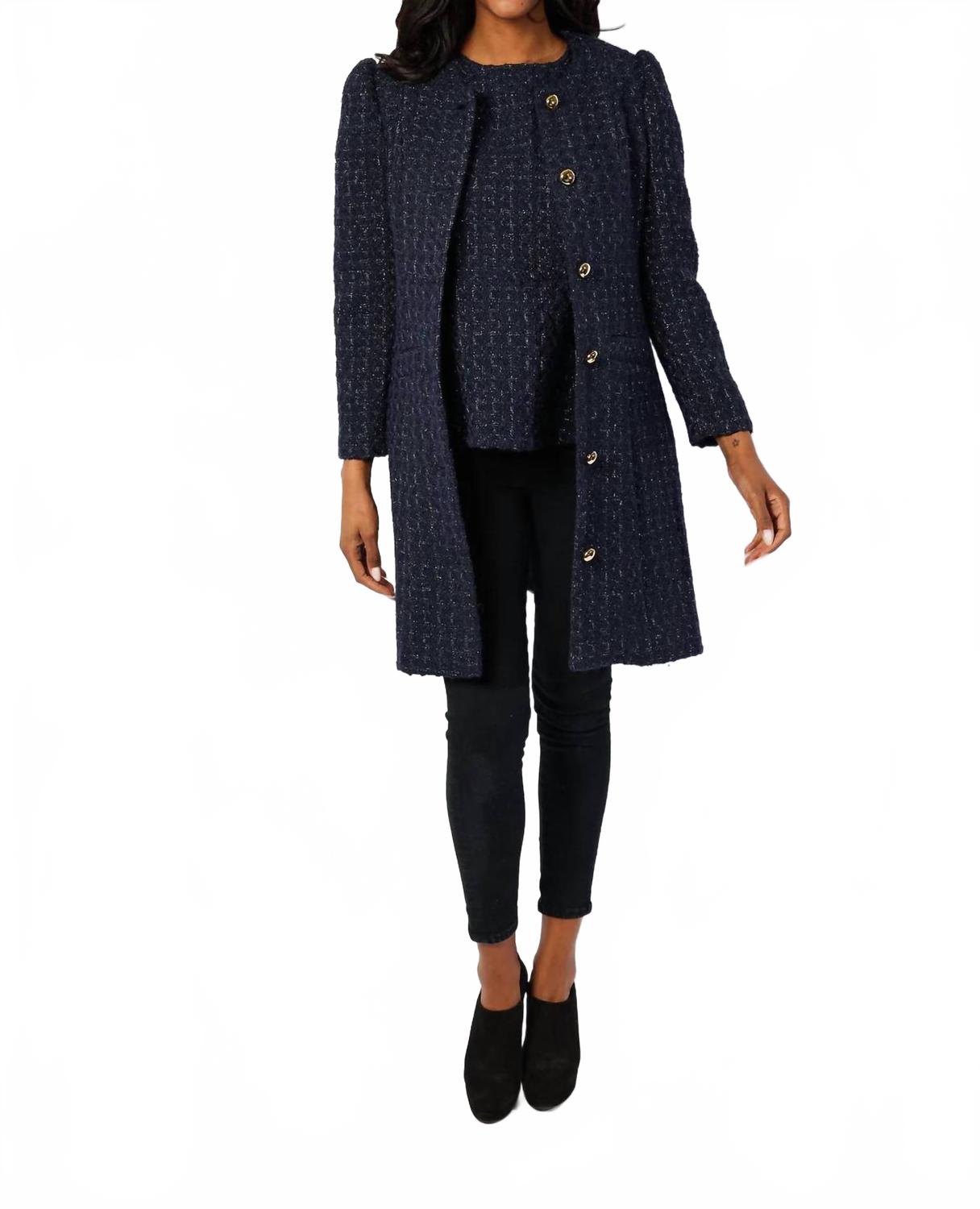 

Sail to Sable Женское твидовое пальто темно-синего цвета