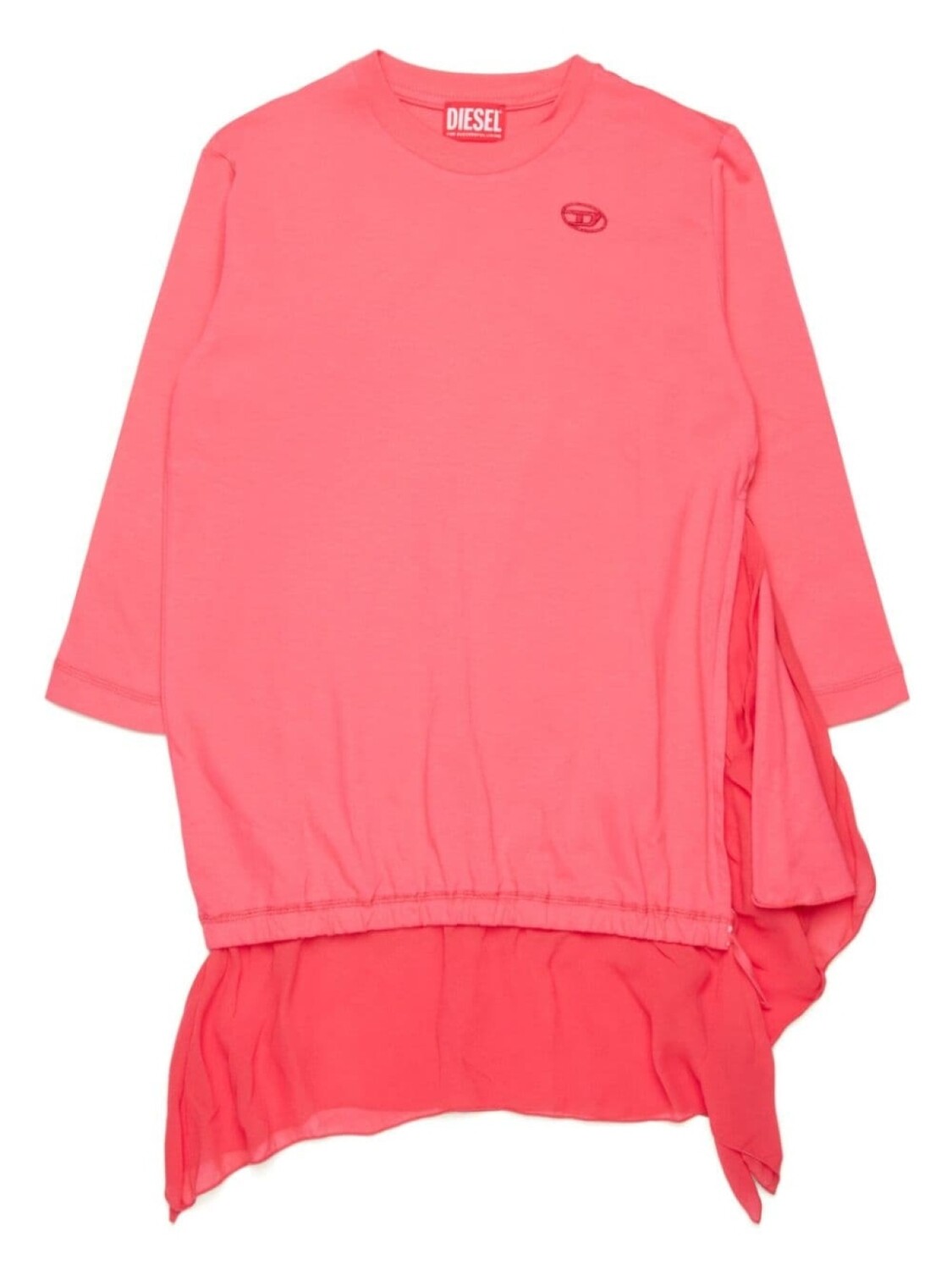 

Diesel Kids асимметричное хлопковое платье, розовый