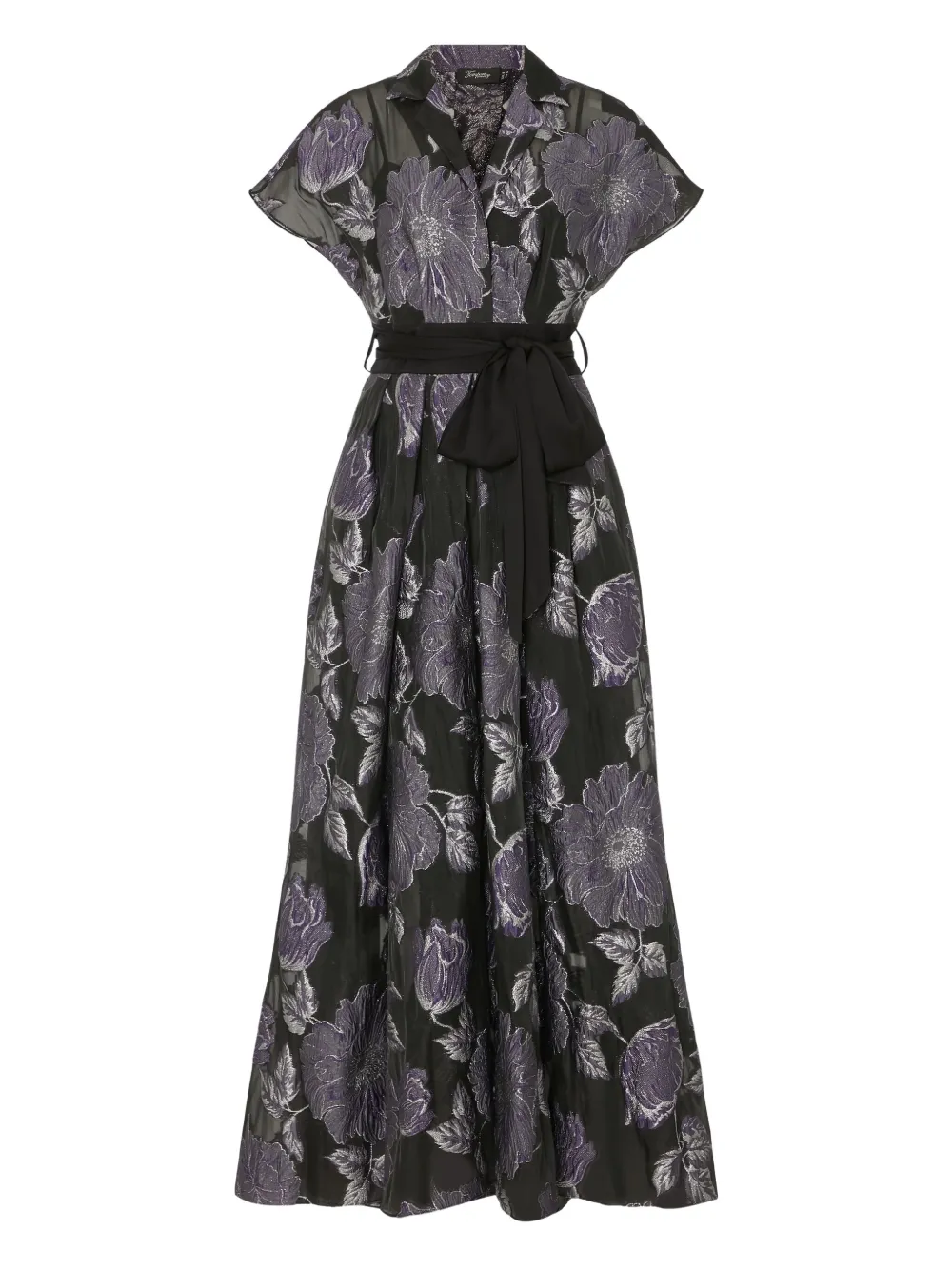 

Платье миди Bridget Gown с поясом и цветочным принтом Temperley London, черный