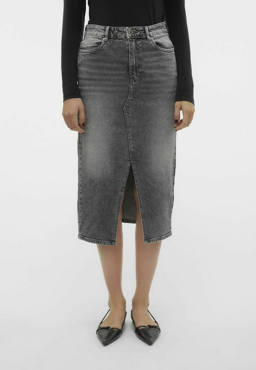 

Юбка из денима VMVERI CALF Vero Moda, деним серый