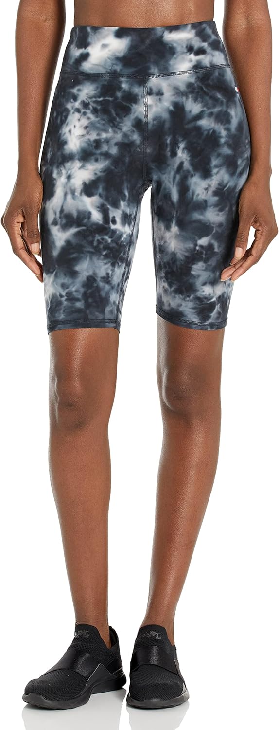 

Женские компрессионные байкерские шорты Tommy Hilfiger с принтом тай-дай, Black