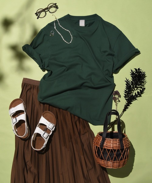 

Футболка с круглым вырезом, короткий рукав, однотонная CALIFORNIA APPAREL, зеленый