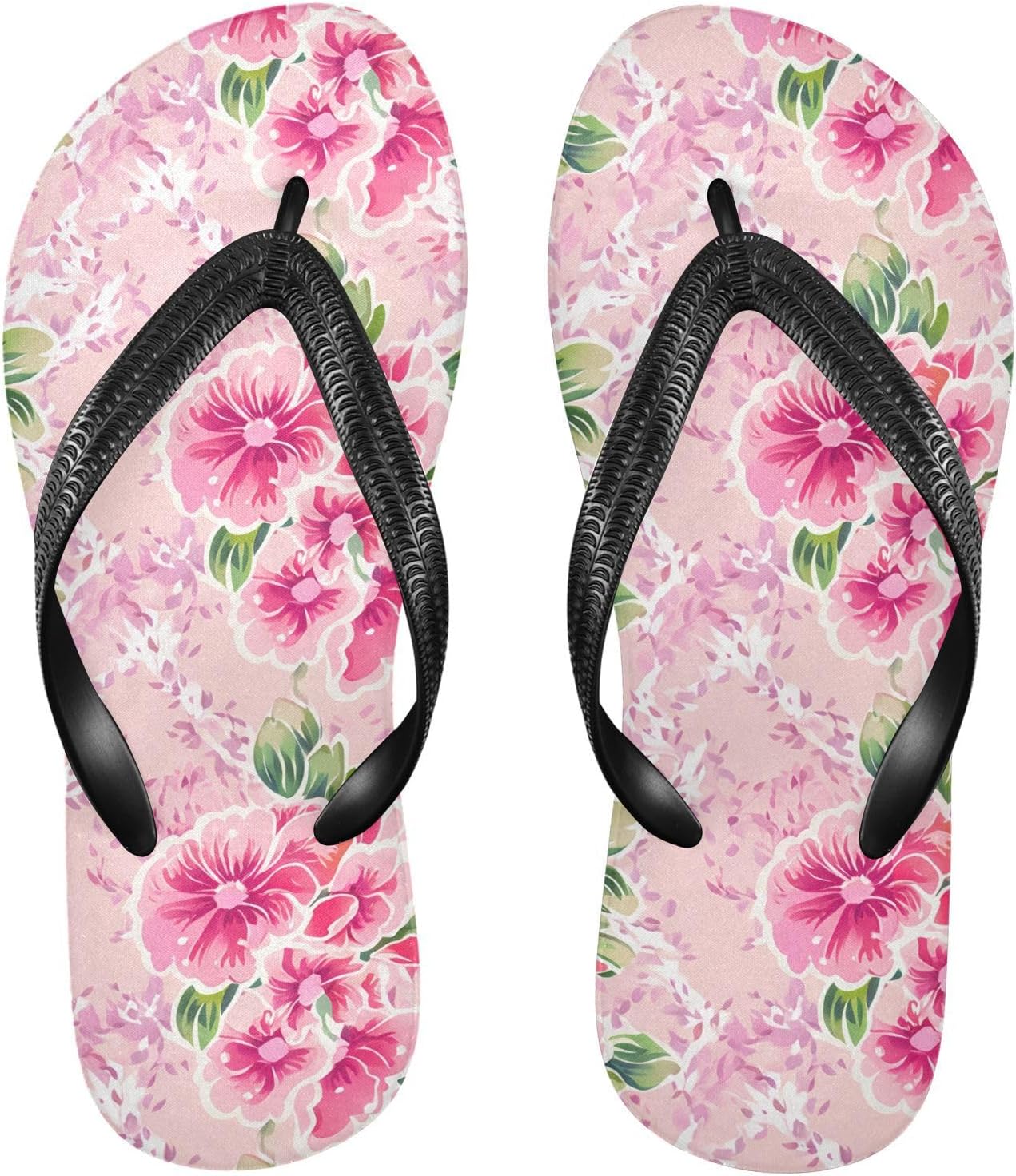 

Мужские пляжные шлепанцы с цветочным узором, розовые, резиновые, нескользящие, летние тапочки для прогулок Sinestour