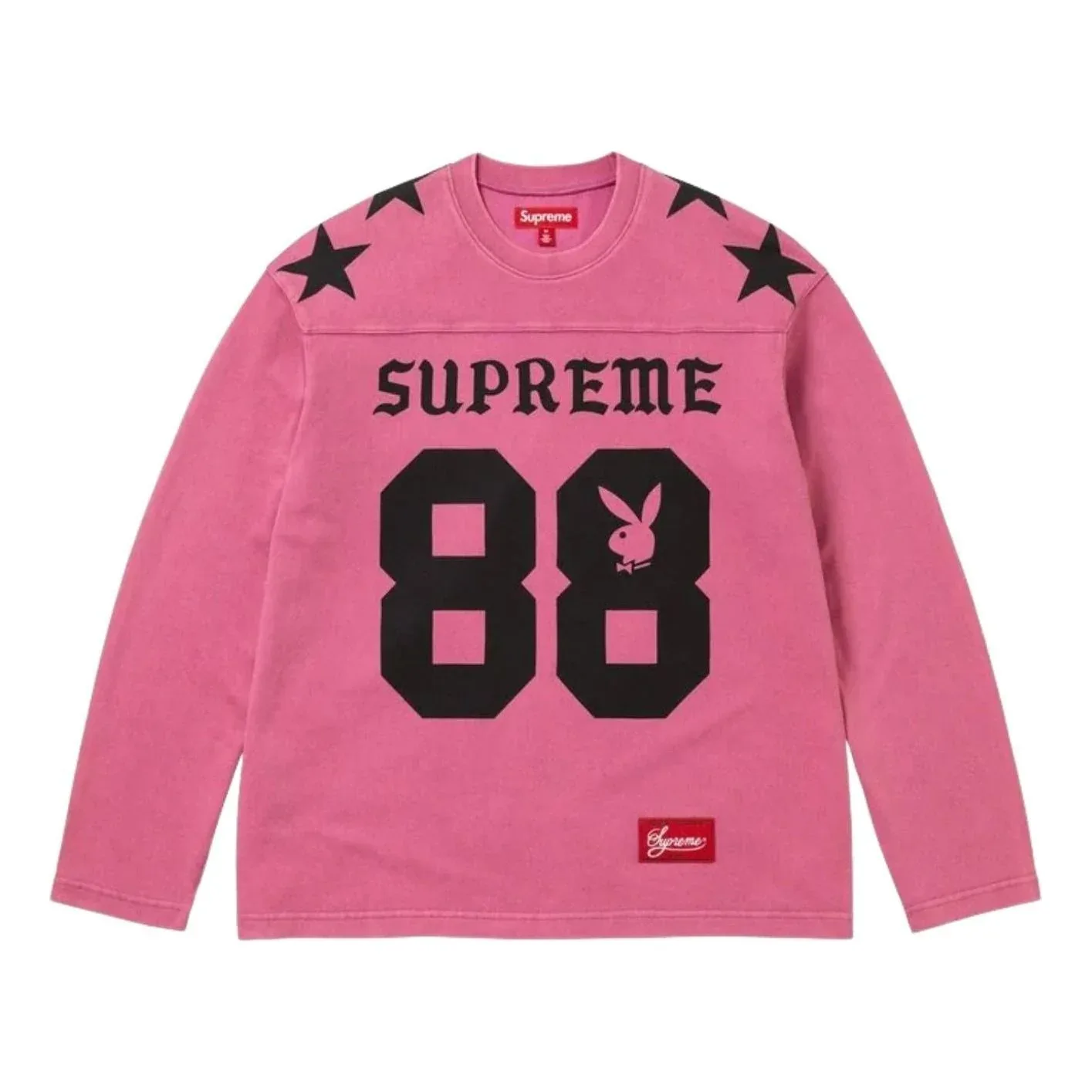 Футболка Supreme x Playboy SS26 с длинными рукавами, цвет «розовый»