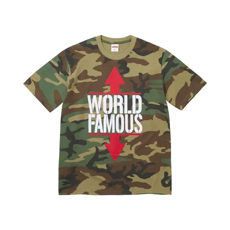 Футболка Supreme World Famous Tee 'Woodland Camo', коричневый