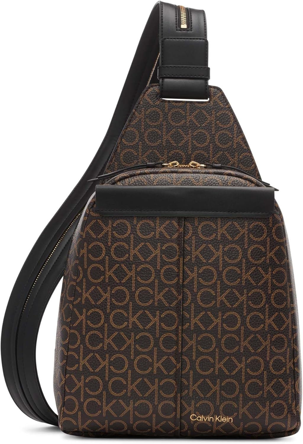 

Рюкзак Calvin Klein Millie для женщин - веганская кожа, монограмма, 2 кармана, коричневый/хаки/черный, один размер, Brown/Khaki/Black