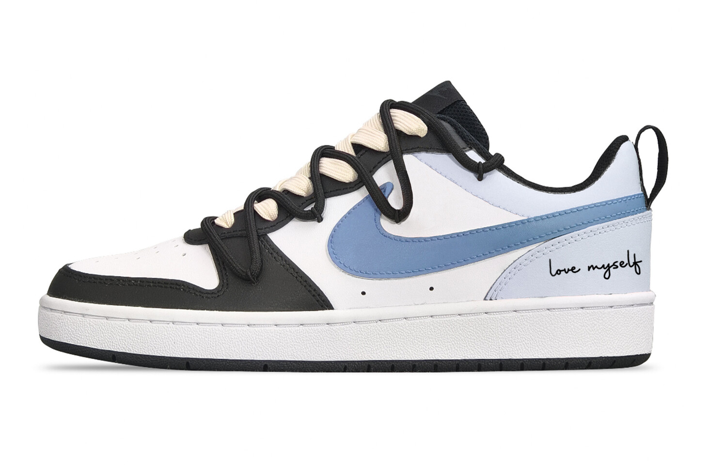 

Кроссовки Nike Court Borough Skateboard Shoes Women's Low-Top Black Blue, Черный, Кроссовки Nike Court Borough Skateboard Shoes Women's Low-Top Black Blue