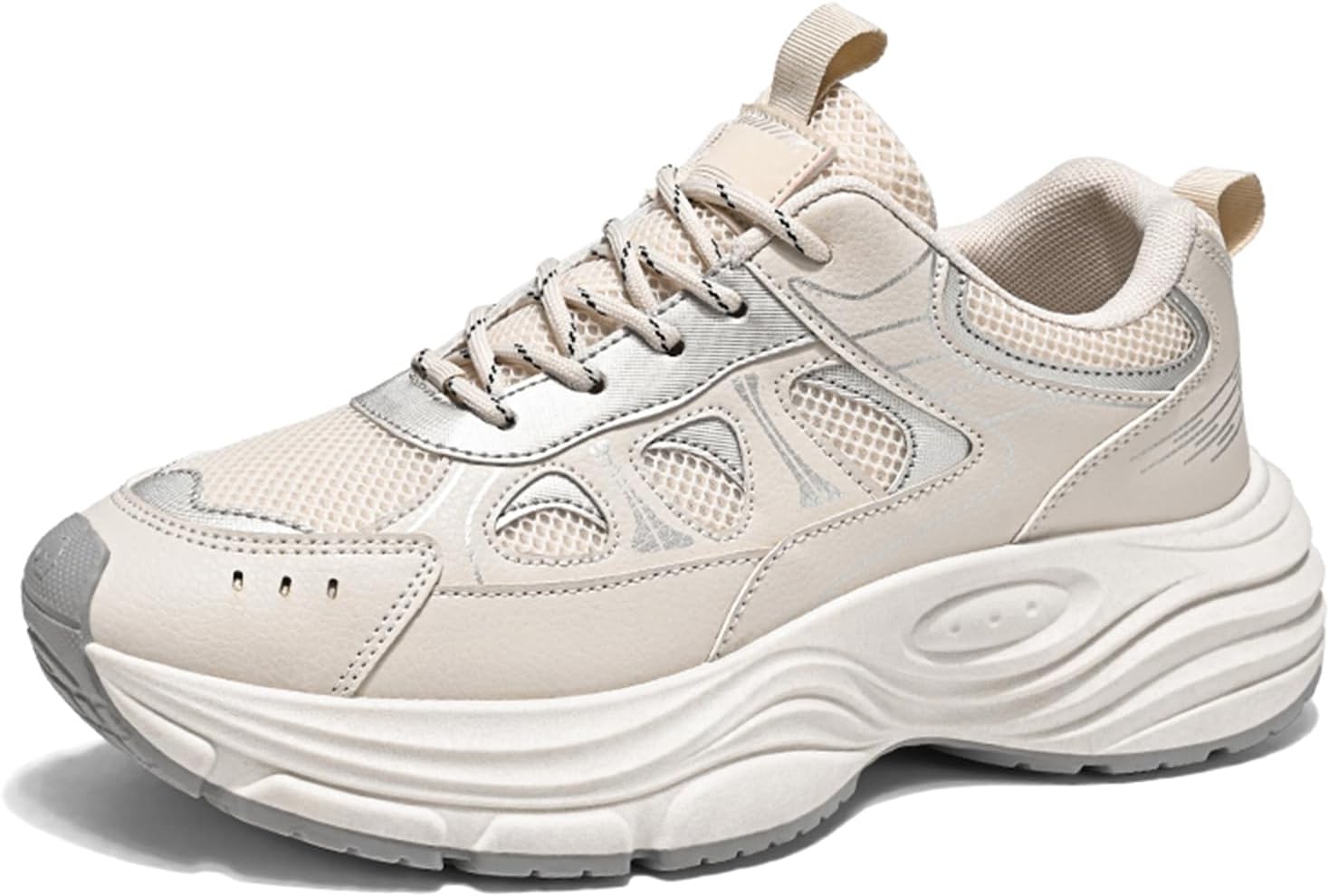 

Мужские кроссовки GSIGUL для бега по шоссе, тенниса и ходьбы, нескользящие повседневные спортивные кроссовки для тренажерного зала, Beige Silver-09