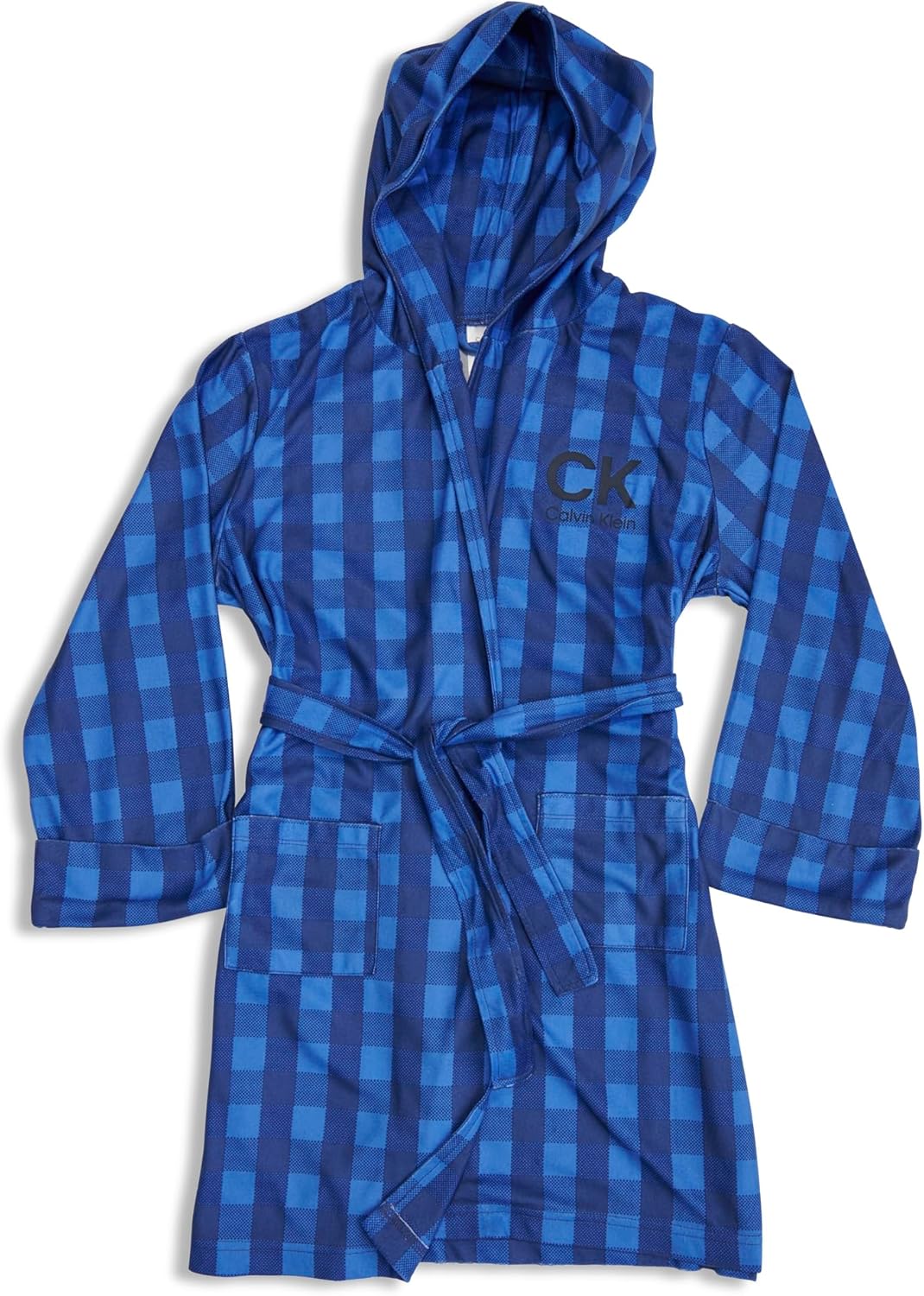 

Уютный халат Calvin Klein Boys с капюшоном и манжетами на рукавах, Blue Plaid