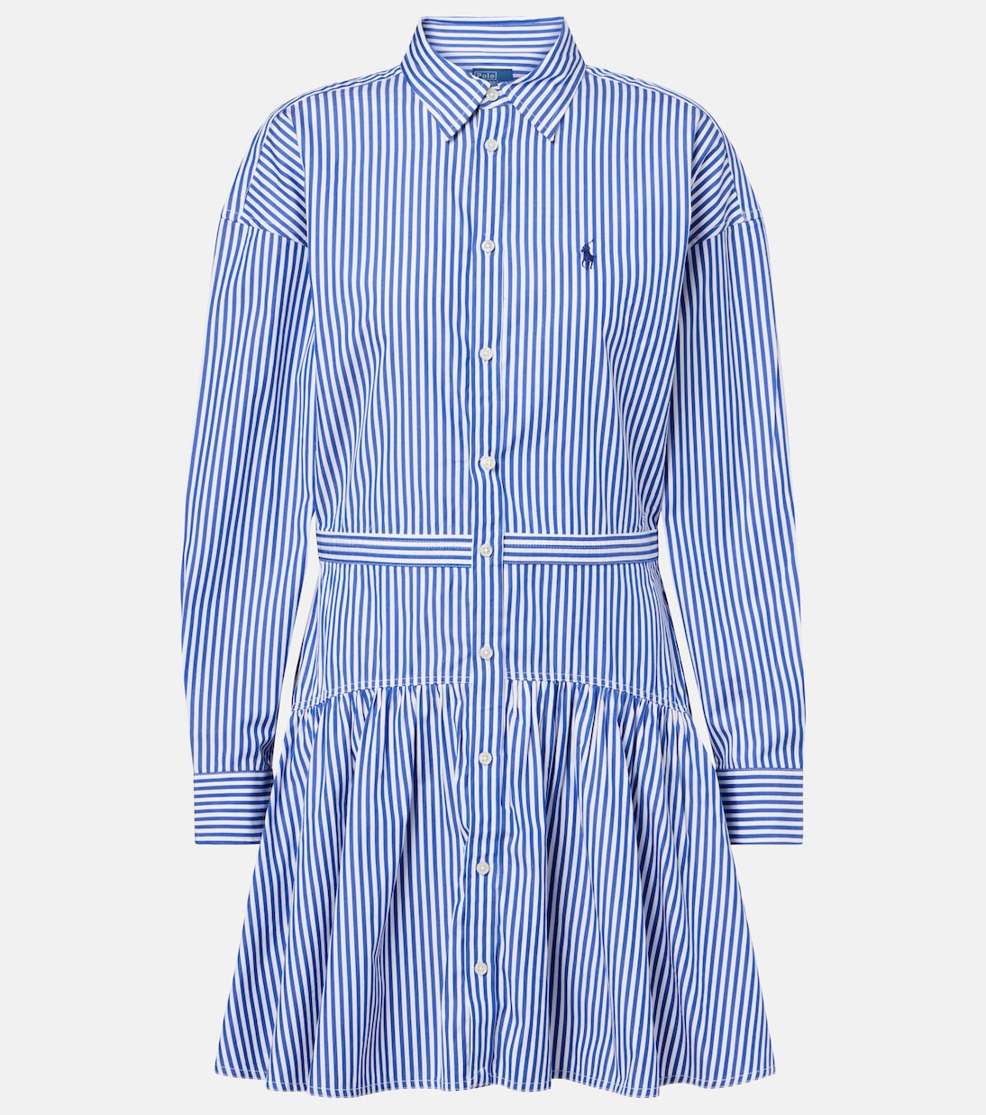 

Полосатое хлопковое платье-рубашка Polo Ralph Lauren, 1936 Blue/White Stripe