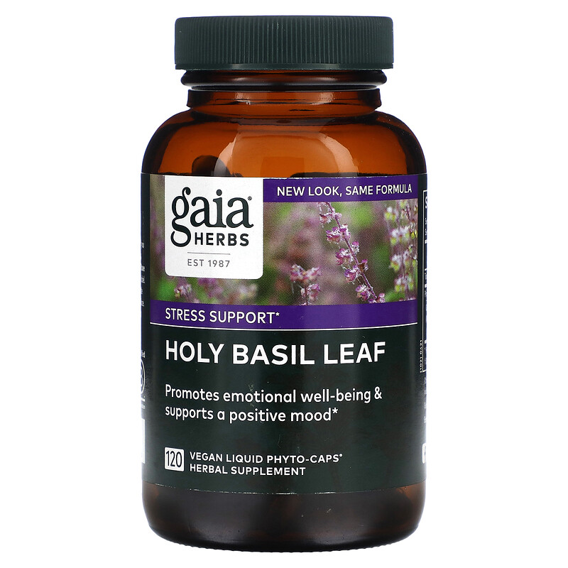 

Gaia Herbs, Лист базилика священного, 363 мг, 120 веганских жидких фитокапсул