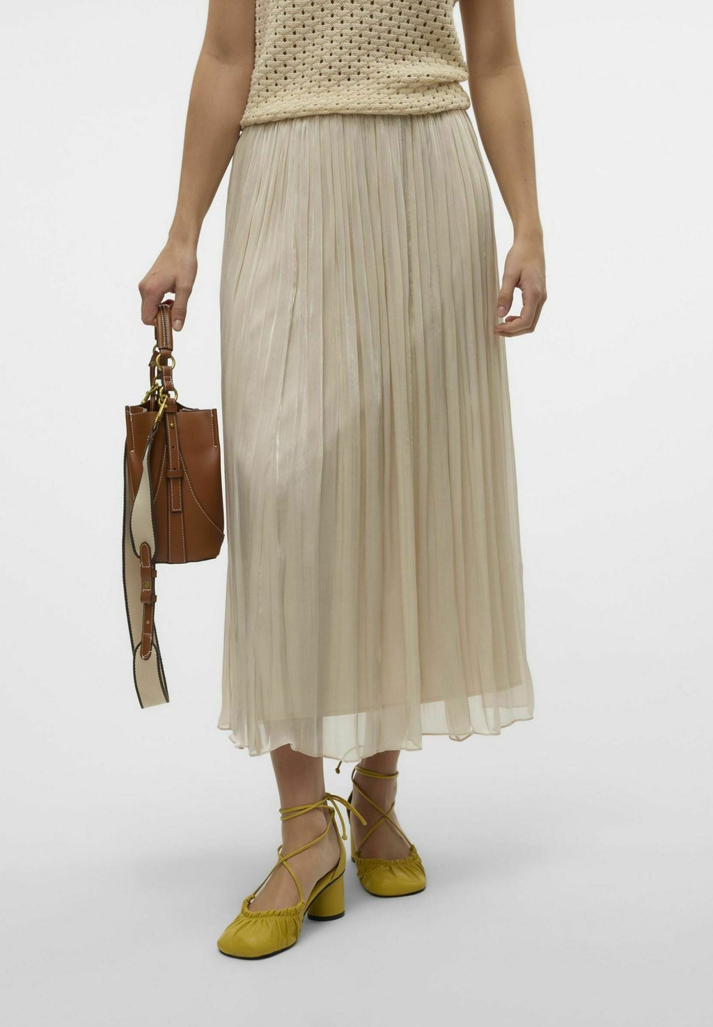 

Юбка плиссированная VMVIPS MITTLERE TAILLE - A-line skirt Vero Moda, бежевый