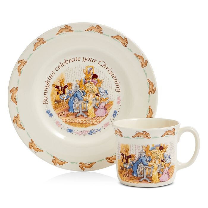 

Набор из 2 предметов для крестин Royal Doulton Bunnykins: тарелка и кружка, мультиколор