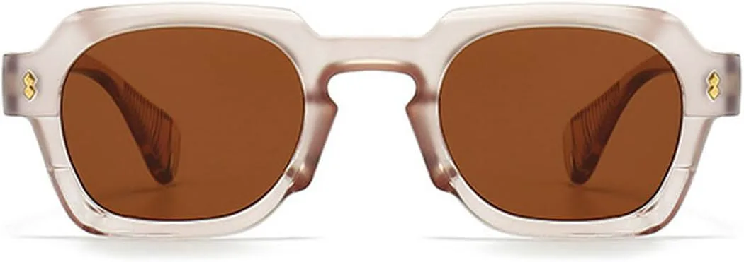 

Квадратные солнцезащитные очки для женщин, модные, с прозрачными линзами цвета океана, защита от ультрафиолета UV400, винтажные, для мужчин, в стиле панк Melrose, Tea