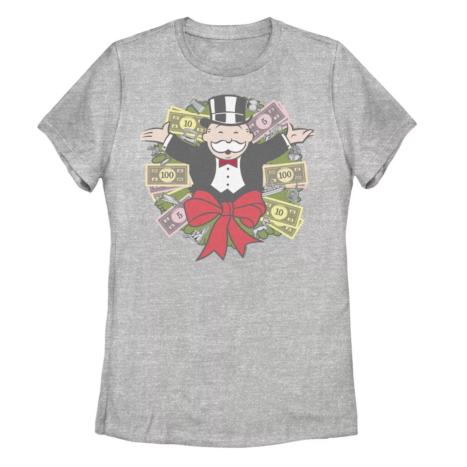 

Футболка с рождественским венком «Монополия» для юниоров Rich Uncle Pennybags Money Licensed Character